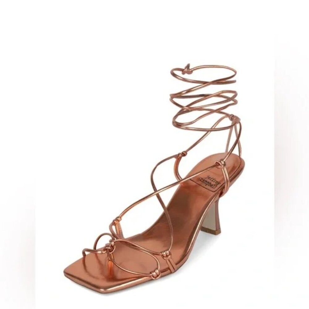 Jeffrey Campbell vipera heels size 9 in rose gold with heel replacement